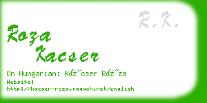 roza kacser business card